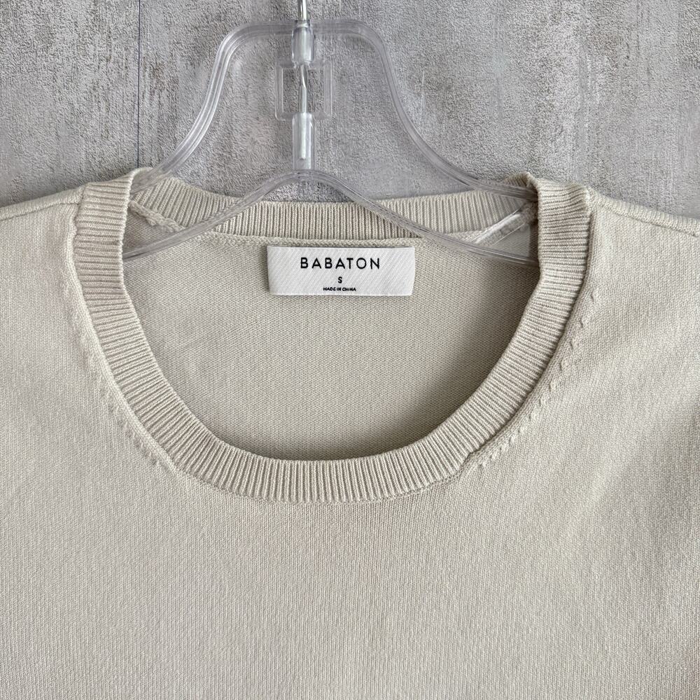 Aritzia Babaton Women’s Top Small Beige Abbott Sculpt Knit Quiet Luxury - Picture 6 of 10
